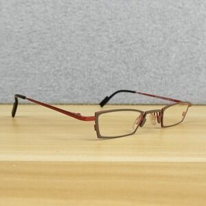 Theo Small Tie 2 Eyeglasses FRAMES Womens Belgium Red Gray Cat Eye 146 Titanium